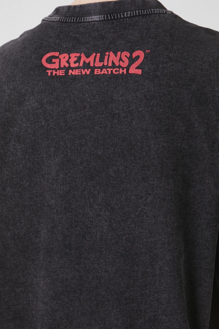 T-shirt bawełniany damski Gremlins 2 kolor szary RW24-TSDA73