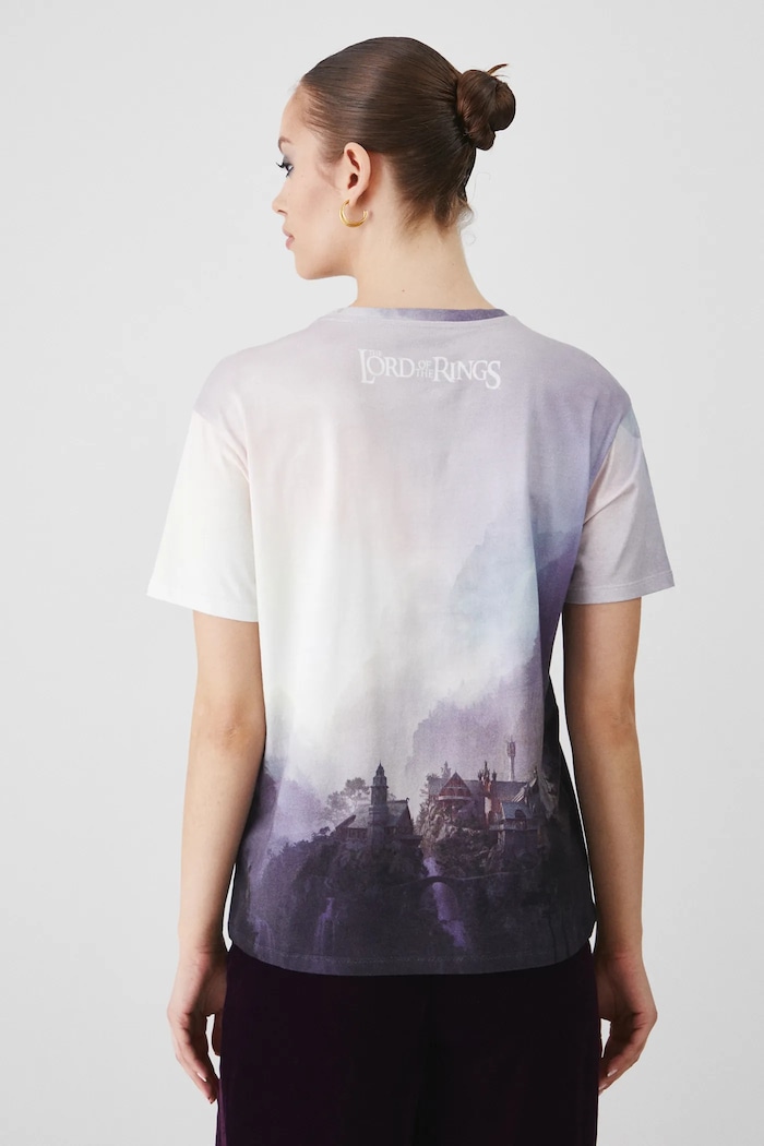 T-shirt bawełniany damski z kolekcji The Lord of the Rings kolor czarny czarny RW24-TSDA81