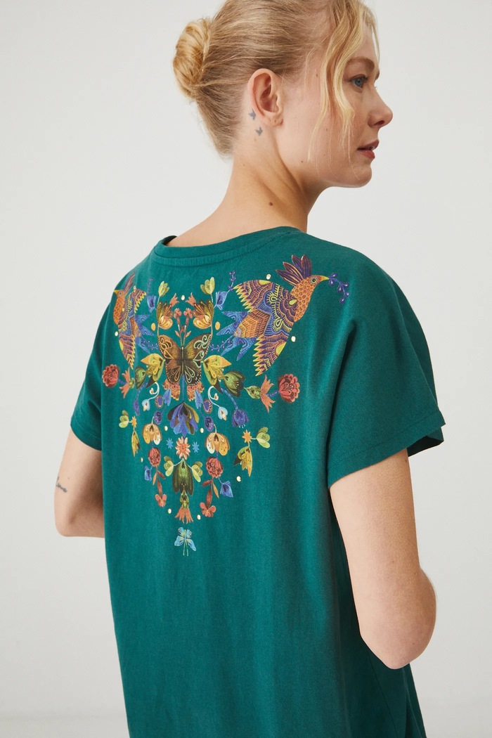 T-shirt bawełniany damski z kolekcji Karolina Matyjaszkowicz x Medicine kolor zielony zielony RW24-TSDB60