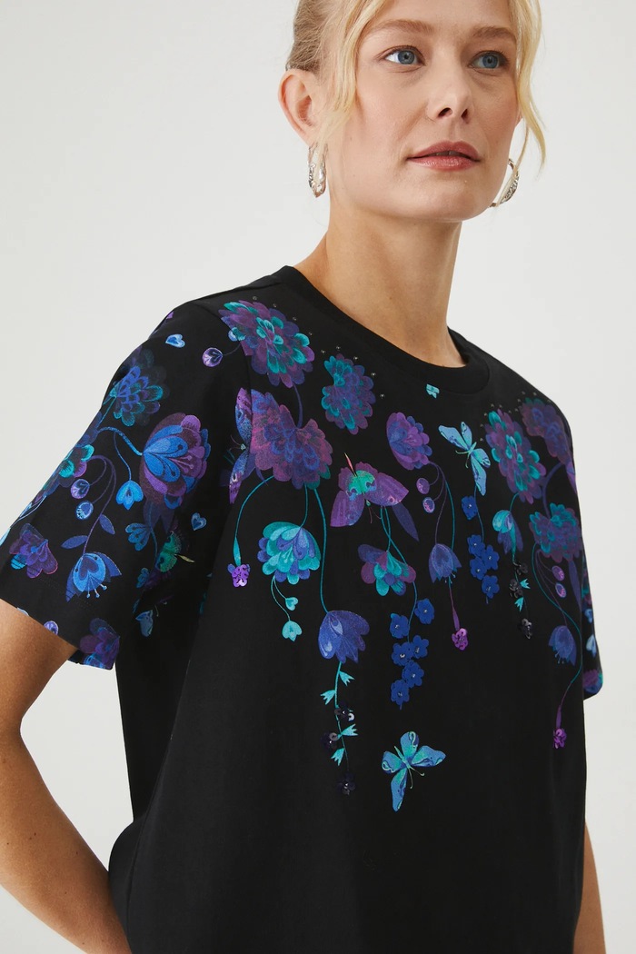 T-shirt bawełniany damski z kolekcji Karolina Matyjaszkowicz x Medicine kolor czarny RW24-TSDB62 czarny RW24