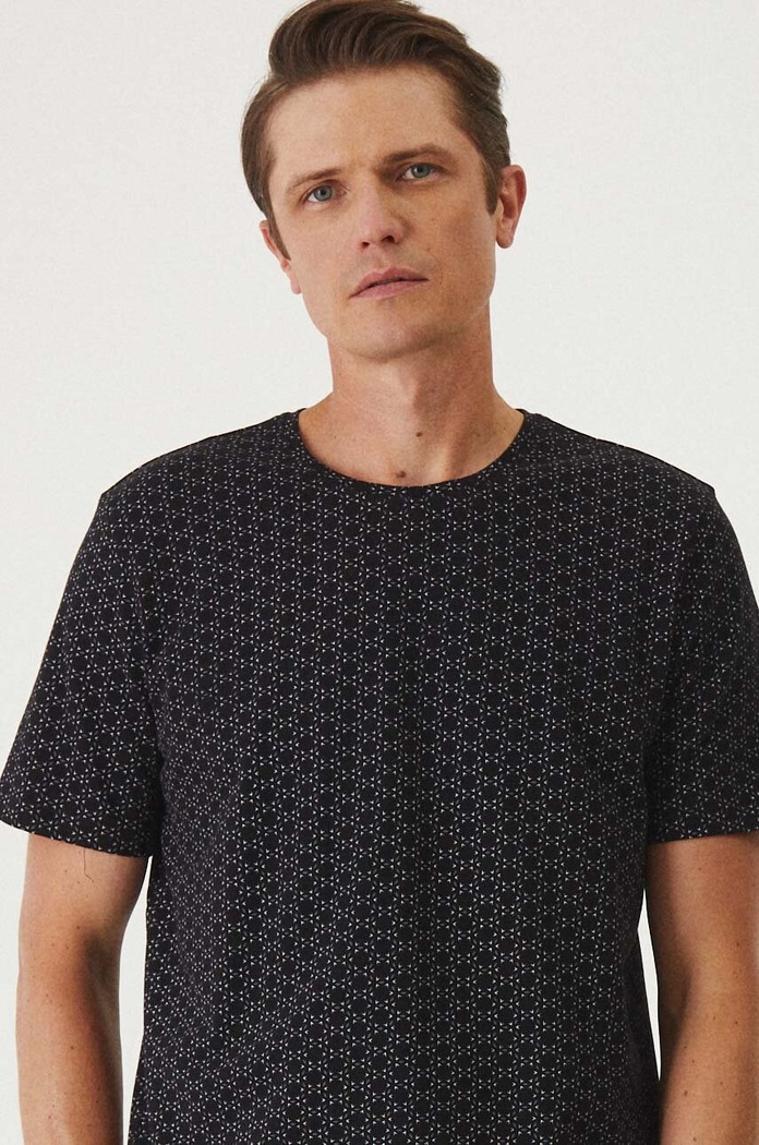 T-shirt bawełniany męski kolor czarny czarny RW24-TSM024