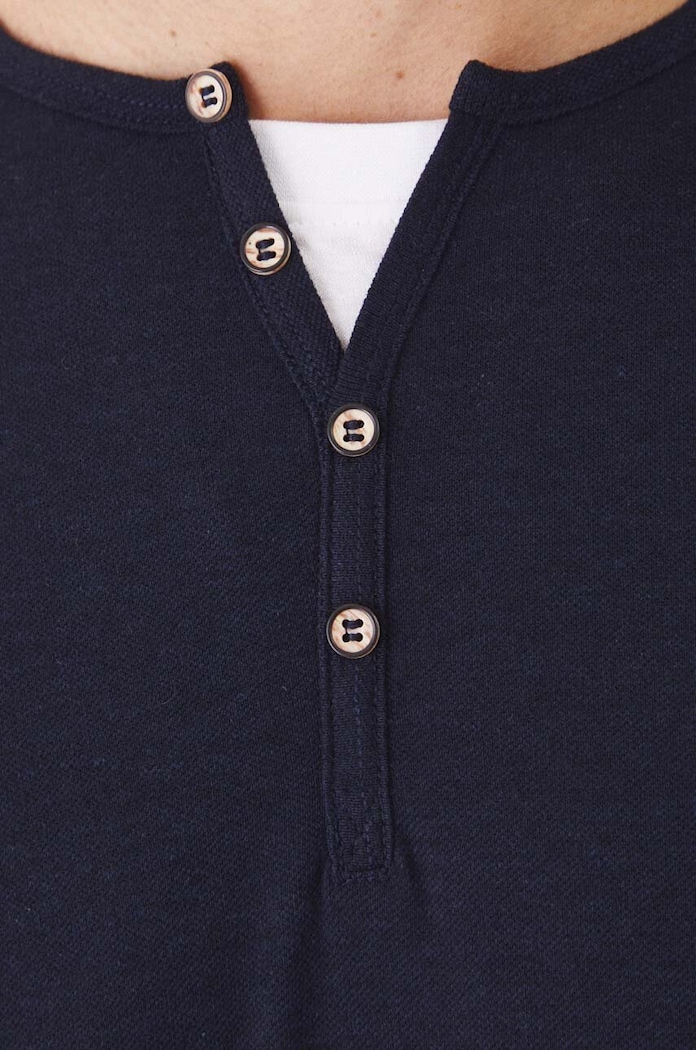 T-shirt basic męski bawełniany z elastanem RW24-TSM040 granatowy