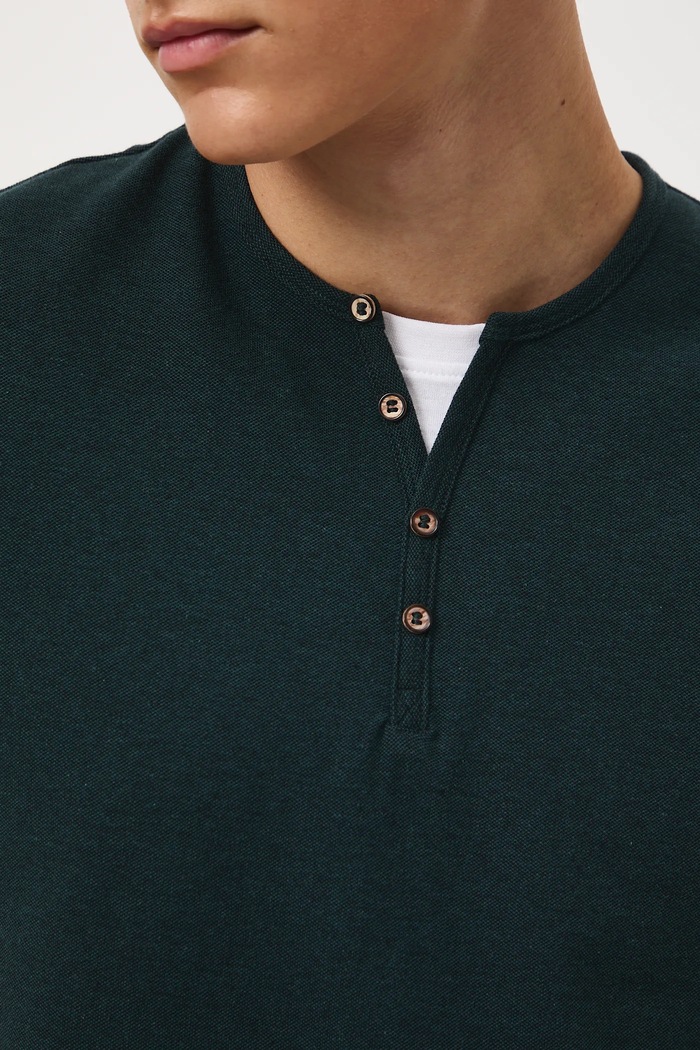 T-shirt basic męski bawełniany z elastanem RW24-TSM040 turkusowy