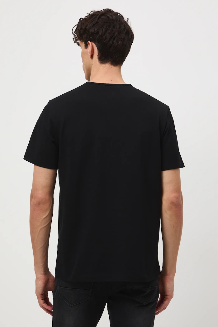 Odzież T-shirt basic męski bawełniany z elastanem RW24-TSM040 czarny