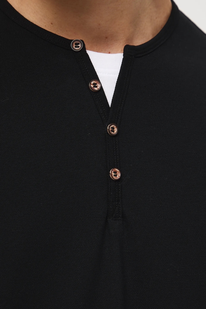 T-shirt basic męski bawełniany z elastanem RW24-TSM040 czarny
