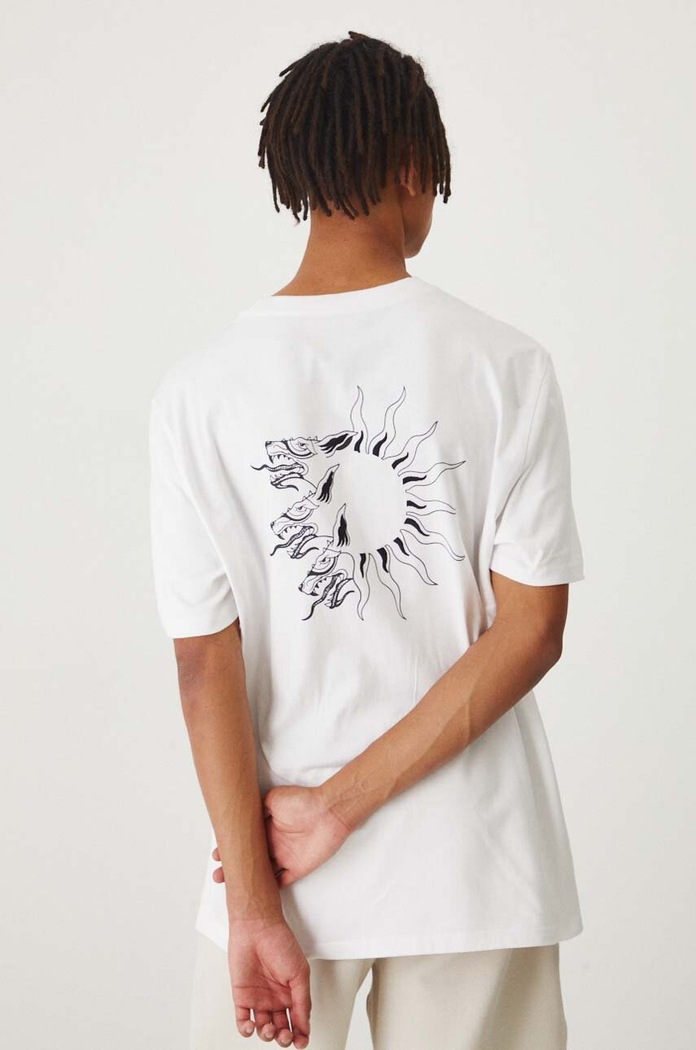 Odzież T-shirt bawełniany męski z nadrukiem kolor biały RW24-TSM110 biały