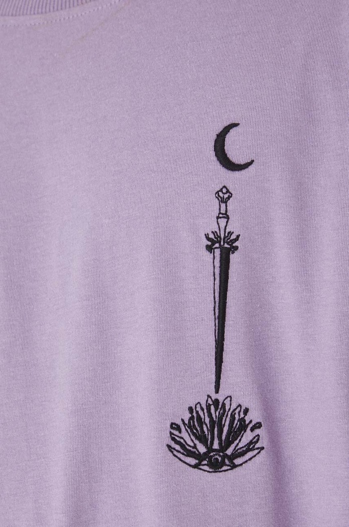 T-shirt bawełniany męski z nadrukiem kolor fioletowy RW24-TSM110 fioletowy