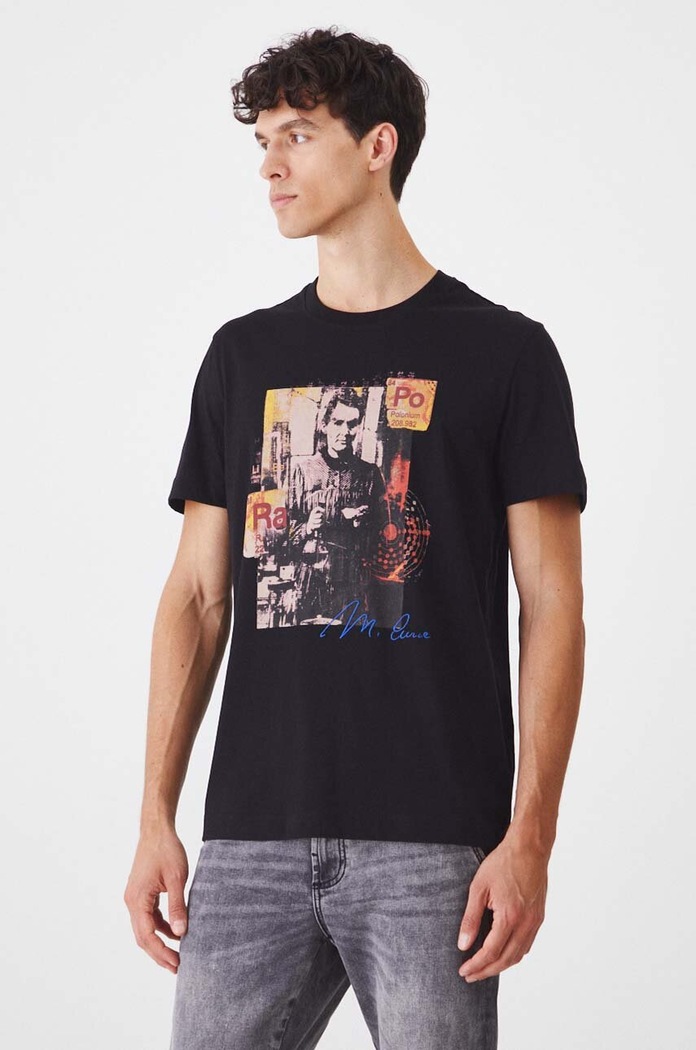 Bavlněné tričko pánské z kolekce Science by Peter Smolka černá barva RW24-TSM460 černá RW24
