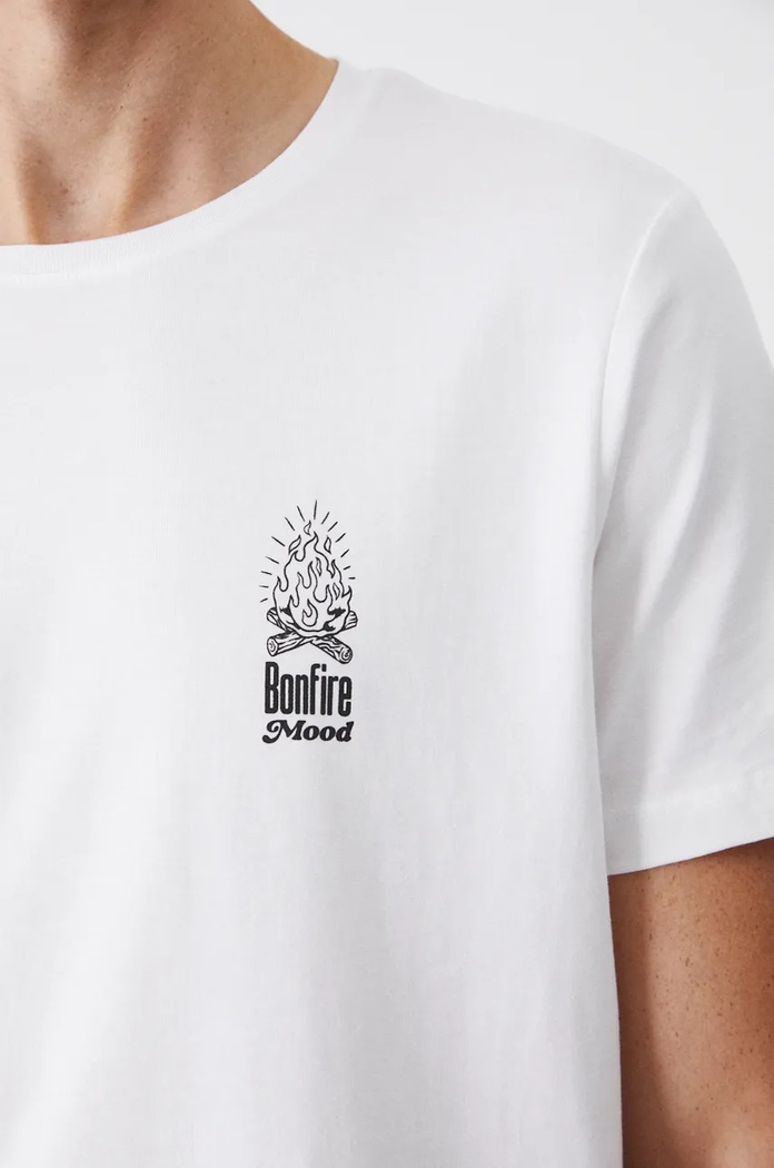 T-shirt bawełniany męski z nadrukiem kolor biały RW24-TSM480 biały