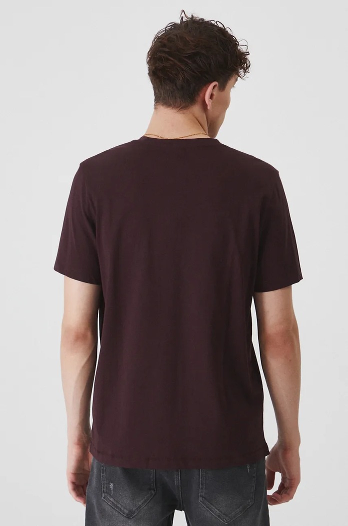 Odzież T-shirt bawełniany męski z nadrukiem kolor fioletowy RW24-TSM802 fioletowy
