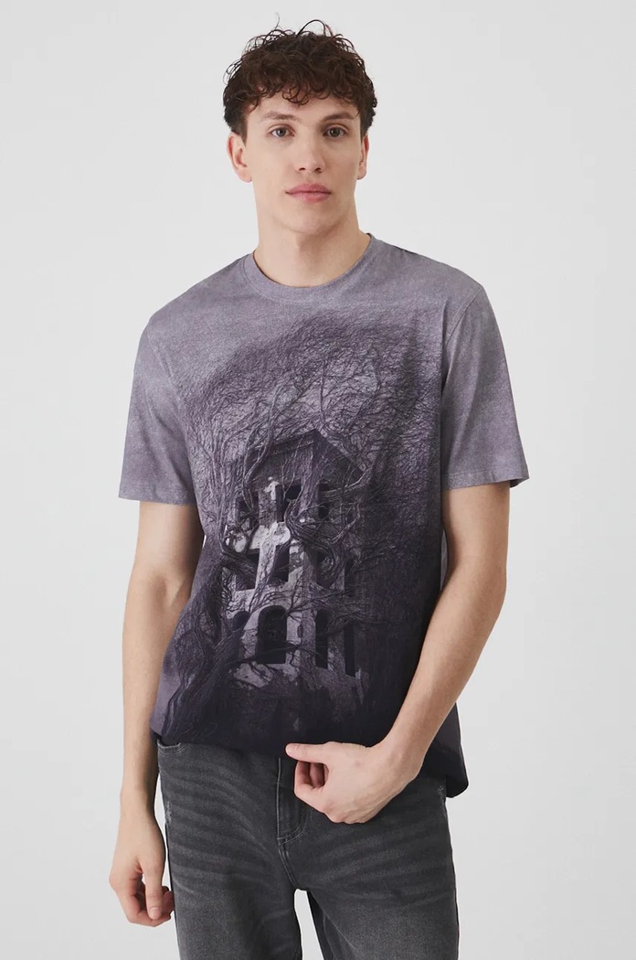 T-shirt męski z kolekcji Zdzisław Beksiński x Medicine kolor szary RW24-TSM856 szary