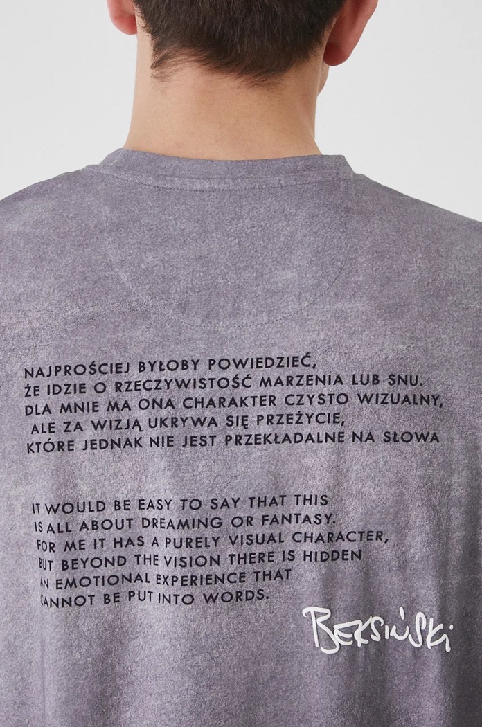 T-shirt męski z kolekcji Zdzisław Beksiński x Medicine kolor szary RW24-TSM856
