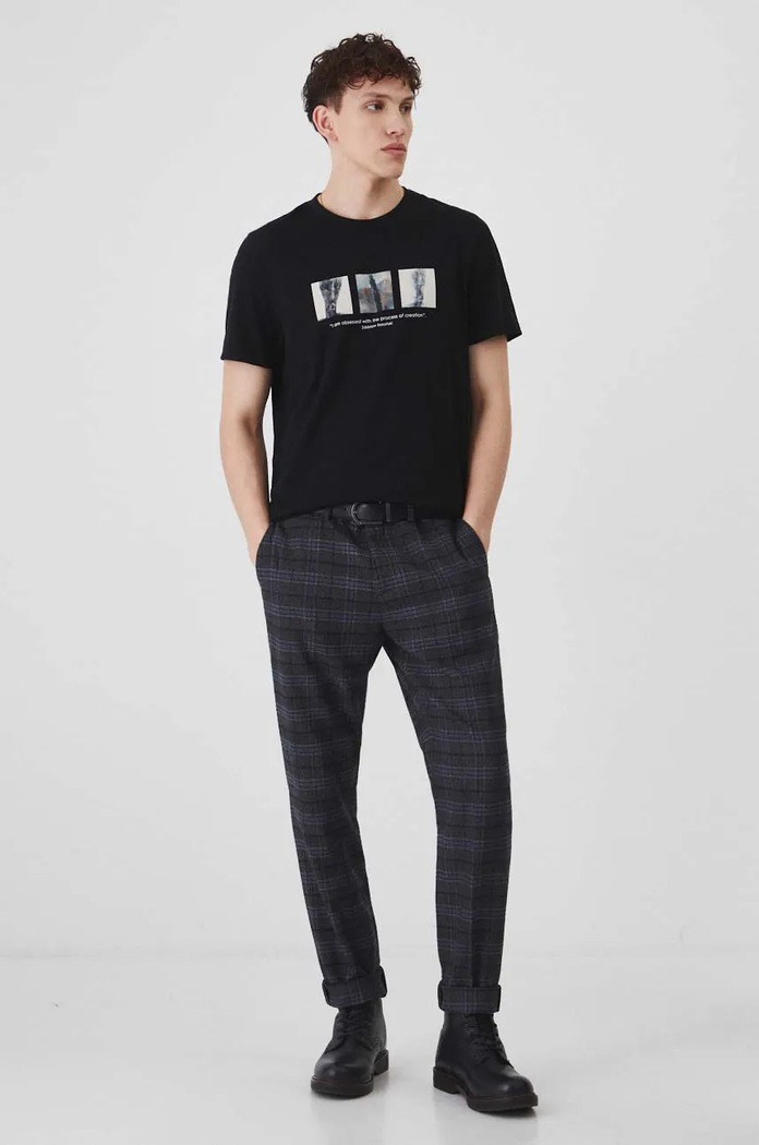 T-shirt bawełniany męski z kolekcji Zdzisław Beksiński x Medicine kolor czarny RW24-TSM861 czarny RW24