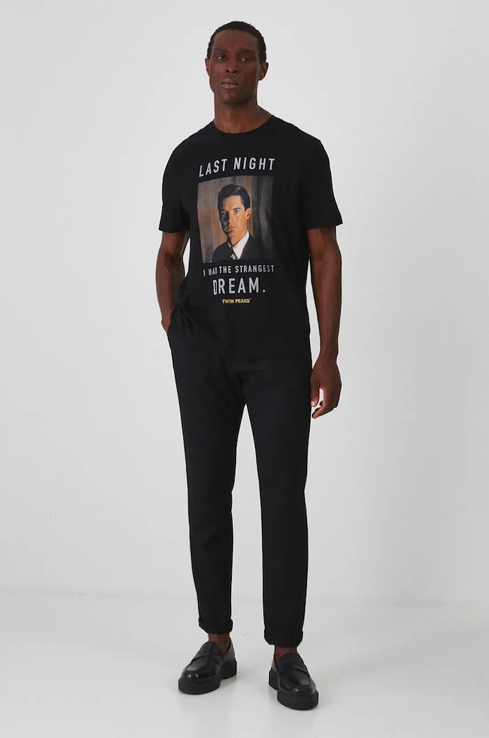 T-shirt bawełniany Twin Peaks kolor czarny RW24-TSMA77 czarny RW24