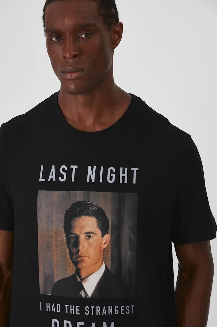 T-shirt bawełniany Twin Peaks kolor czarny czarny RW24-TSMA77