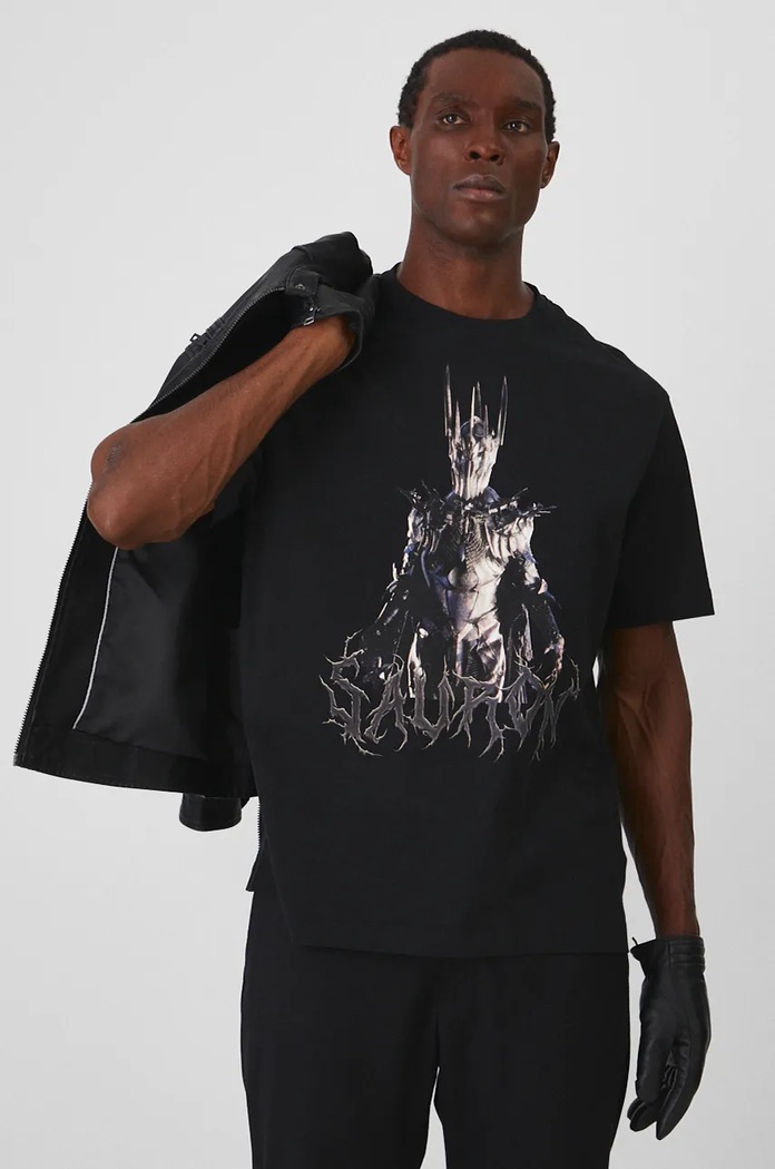 T-shirt bawełniany męski z kolekcji The Lord of the Rings kolor czarny RW24-TSMA82 czarny RW24