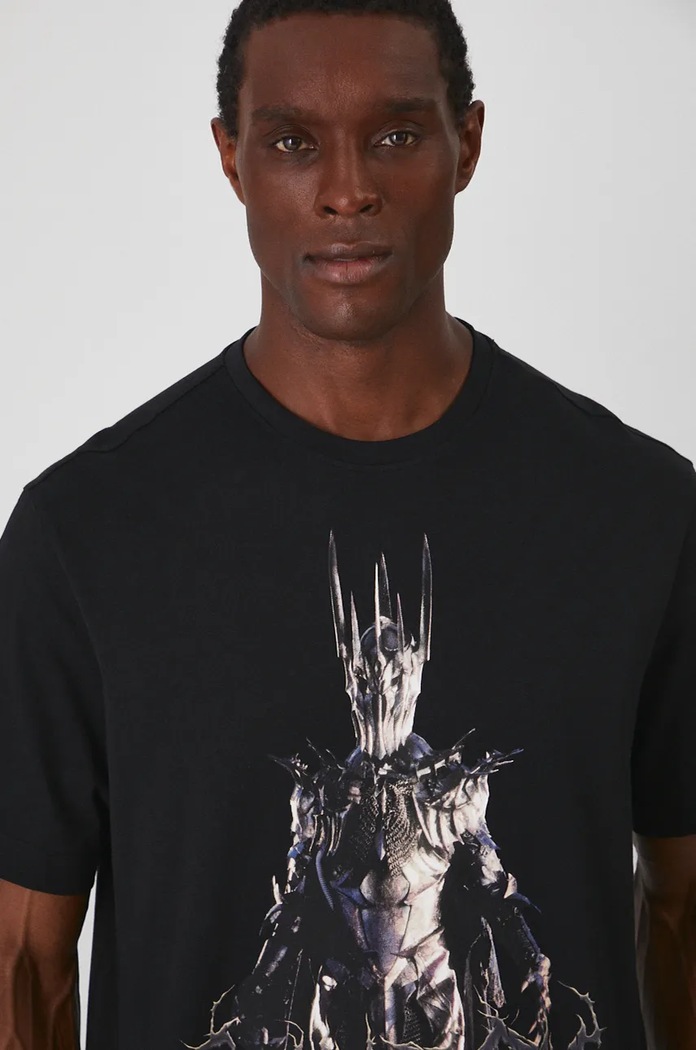 T-shirt bawełniany męski z kolekcji The Lord of the Rings kolor czarny RW24-TSMA82 czarny