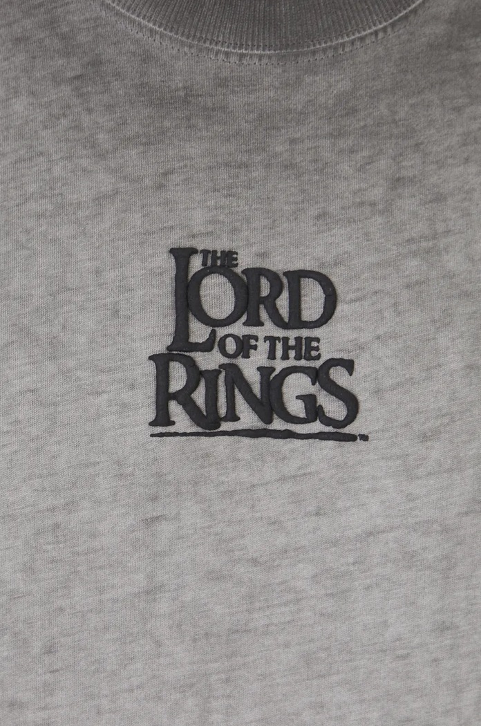 T-shirt bawełniany męski z kolekcji The Lord of the Rings kolor szary RW24-TSMA86