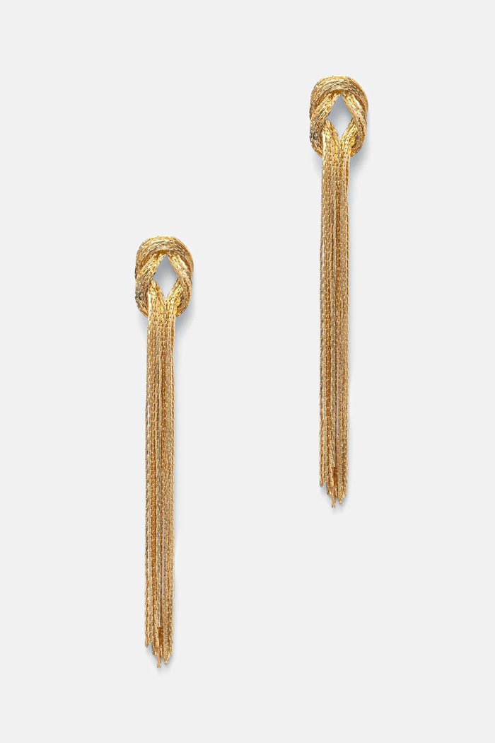 Kolczyki damskie z ozdobnymi łańcuszkami RW25-AUD905 złoty RW25