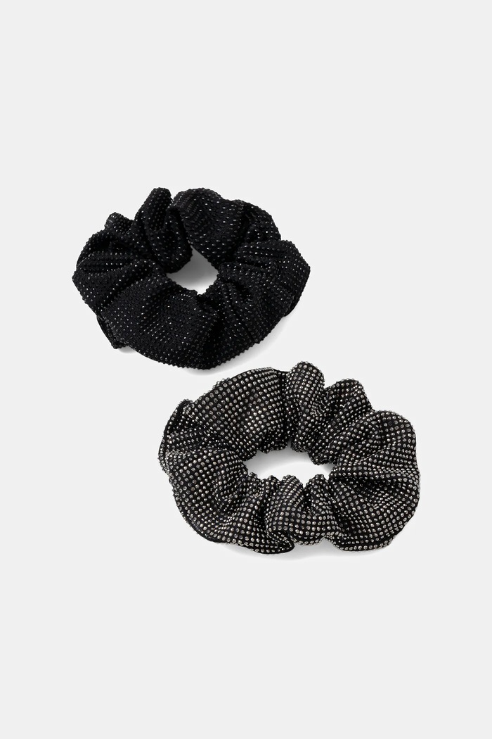 Gumka do włosów damska z ozdobnymi kryształkami (2-pack) czarny RW25-AWDB00