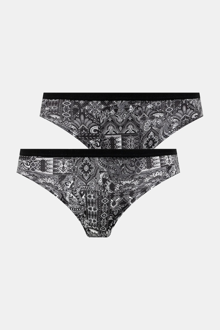 Figi bawełniane damskie briefs z elastanem wzorzyste (2-pack) RW25-BID501 multicolor RW25