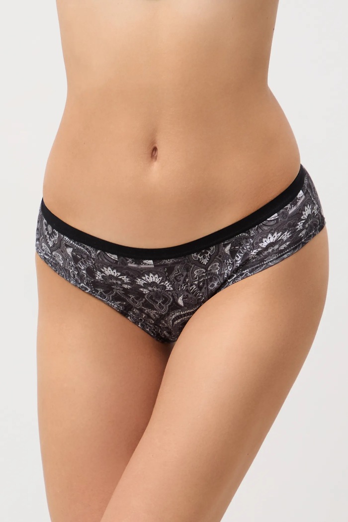 Figi bawełniane damskie briefs z elastanem wzorzyste (2-pack) RW25-BID501