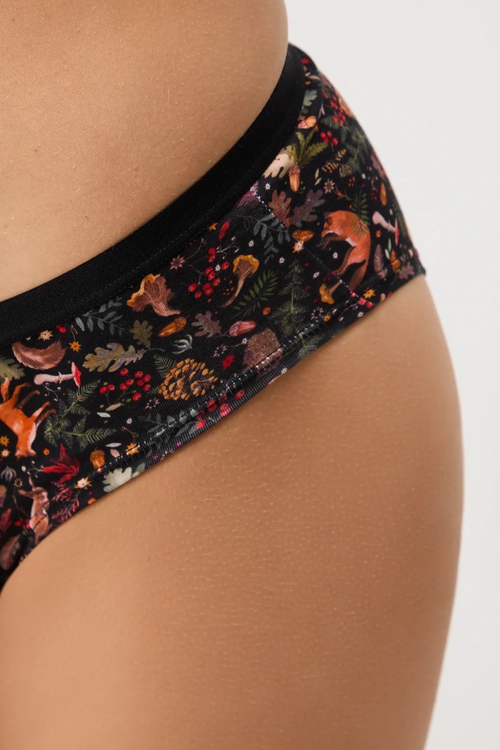 Figi bawełniane damskie briefs z elastanem wzorzyste (3-pack) RW25-BID503