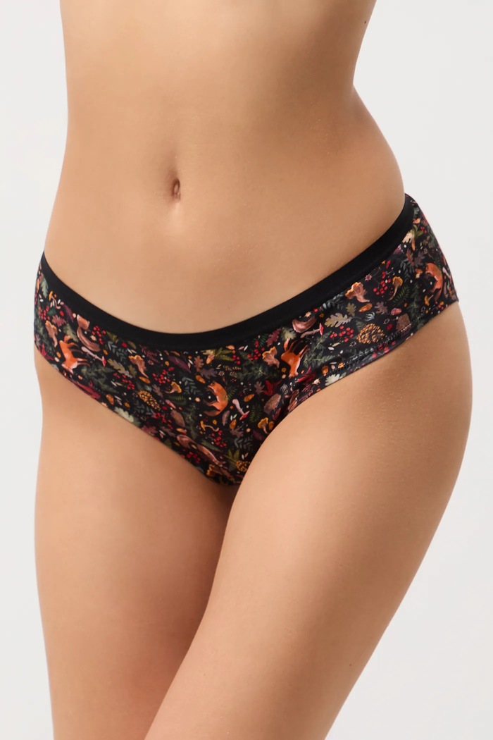 Figi bawełniane damskie briefs z elastanem wzorzyste (3-pack) RW25-BID503