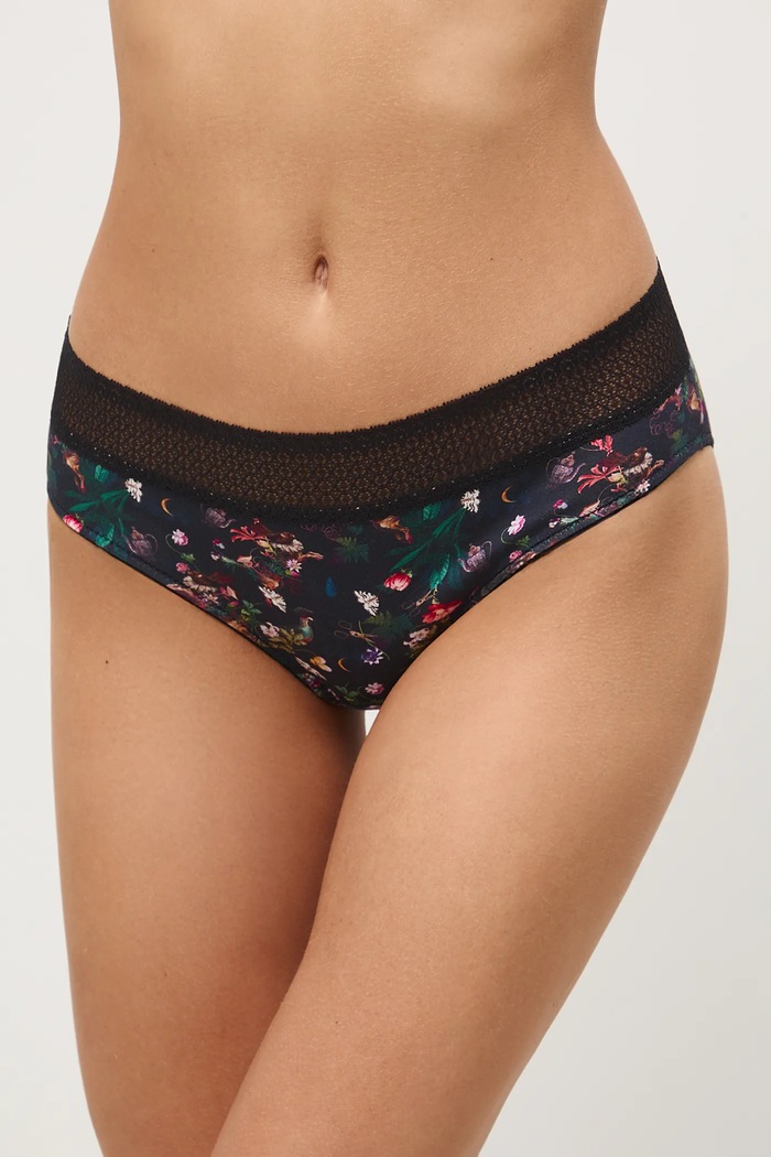Figi bawełniane damskie briefs z elastanem wzorzyste (2-pack) RW25-BID901