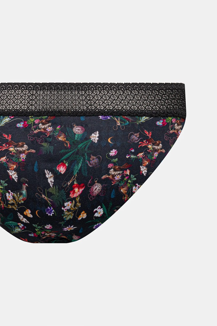 Figi bawełniane damskie briefs z elastanem wzorzyste (2-pack) RW25-BID901 multicolor