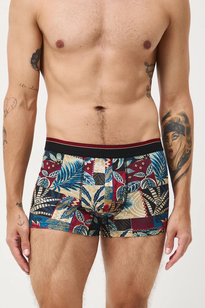 Bavlněné boxerky pánské s elastanem a vzorem (2-pack) RW25-BIM105