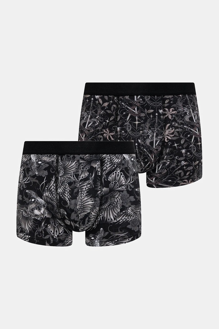Bokserki bawełniane męskie z elastanem wzorzyste (2-pack) RW25-BIM301 multicolor RW25