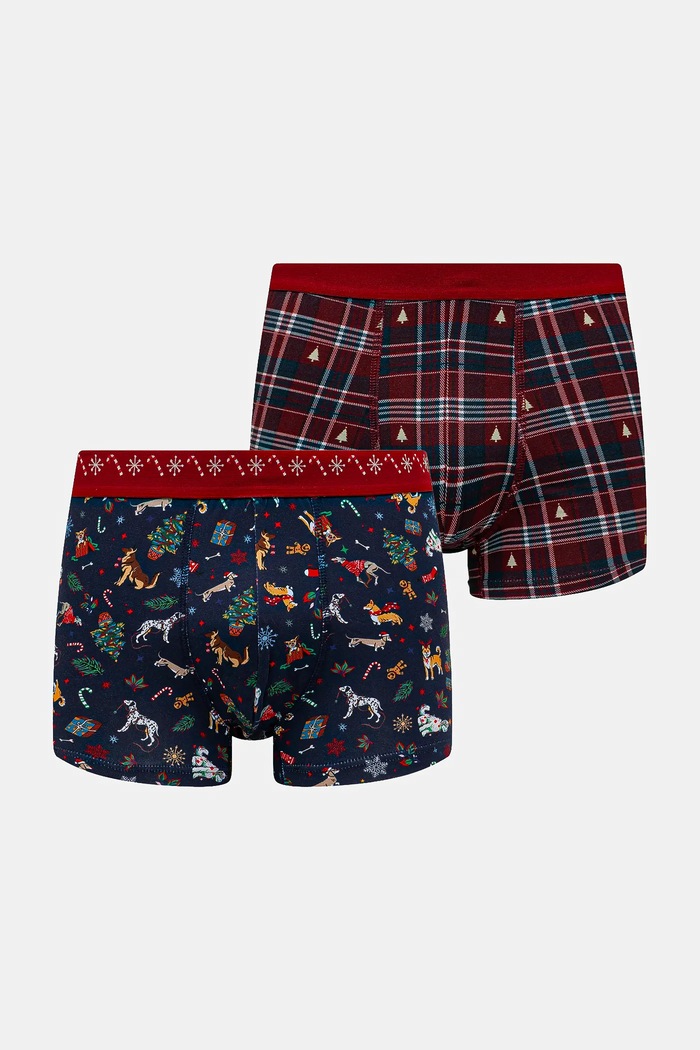 Bokserki bawełniane męskie z elastanem świąteczne (2-pack) multicolor RW25-BIMA12
