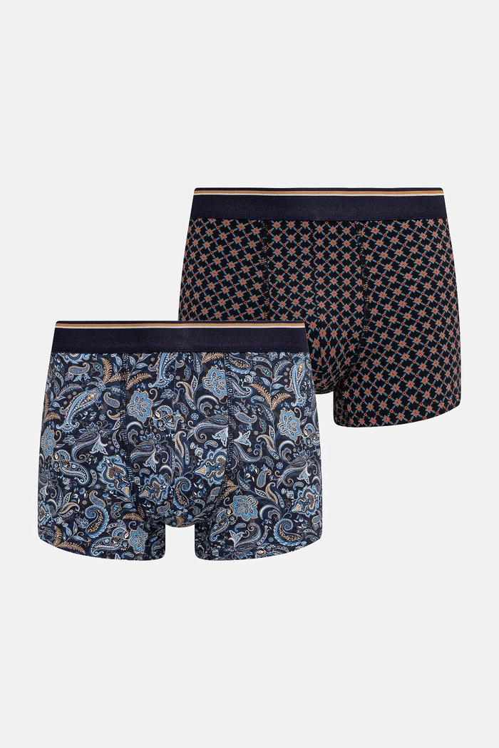 Bavlněné boxerky pánské s elastanem a vzorem (2-pack) 2-pack vícebarevná RW25-BIMB00