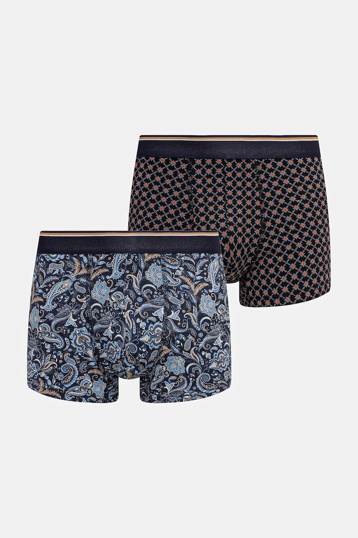 Bavlněné boxerky pánské s elastanem a vzorem (2-pack) 2-pack vícebarevná RW25-BIMB00