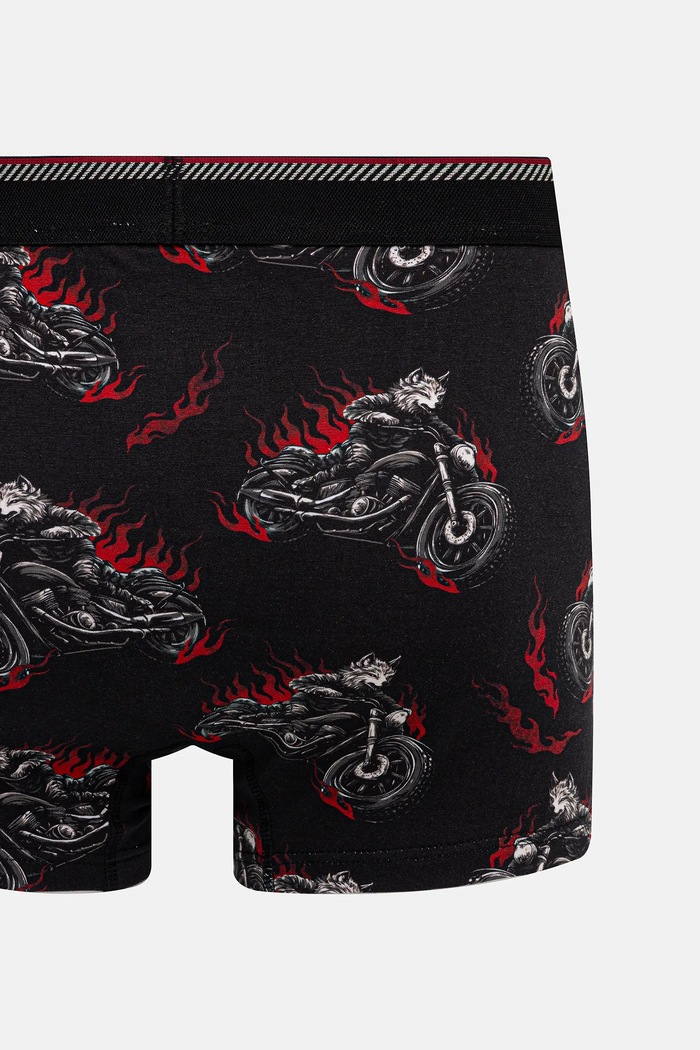 Bavlněné boxerky pánské s elastanem a vzorem (2-pack) RW25-BIMB03 vícebarevná