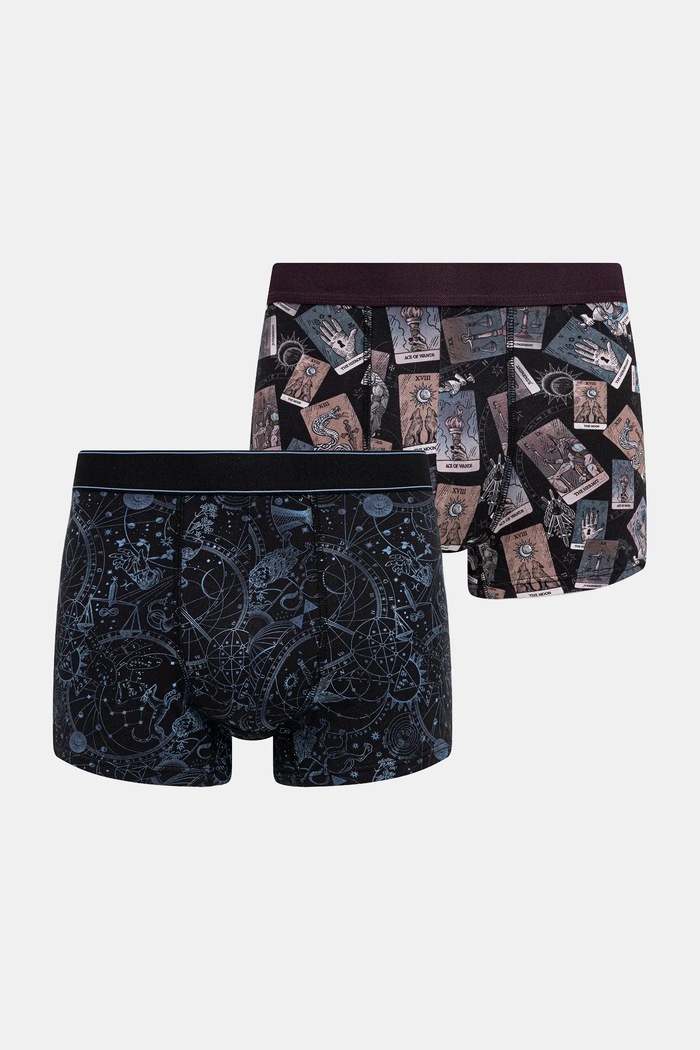 Bavlněné boxerky pánské s elastanem a vzorem (2-pack) 2-pack vícebarevná RW25-BIMB07