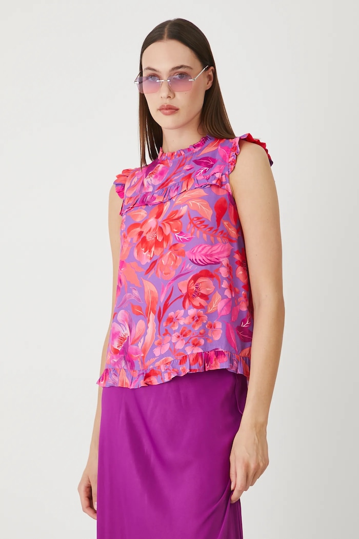 Bluzka damska z wiskozy wzorzysta multicolor RW25-BKD203