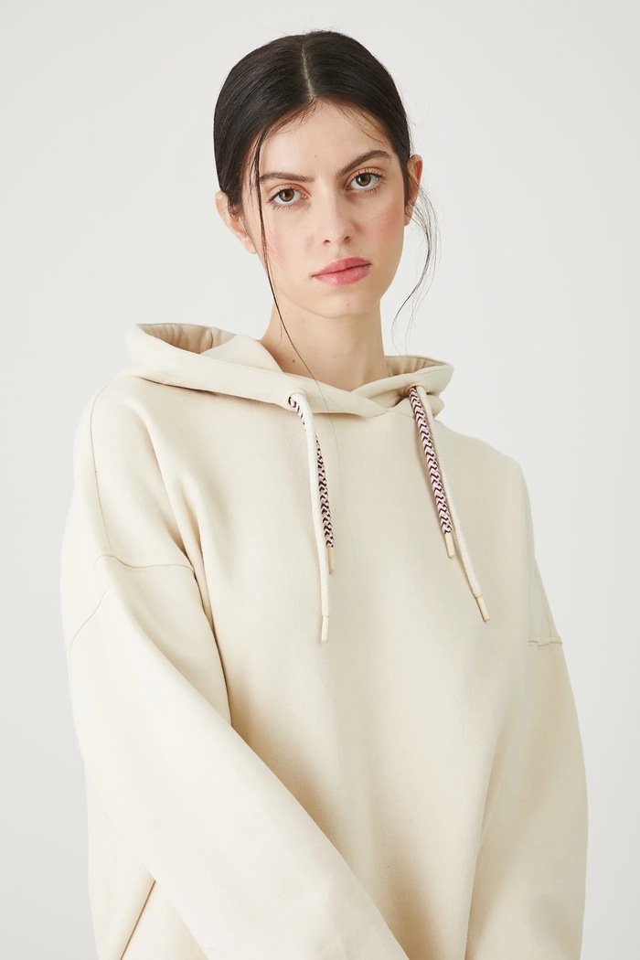 Bluza damska z ozdobną naszywką aplikacja beżowy RW25-BLD011