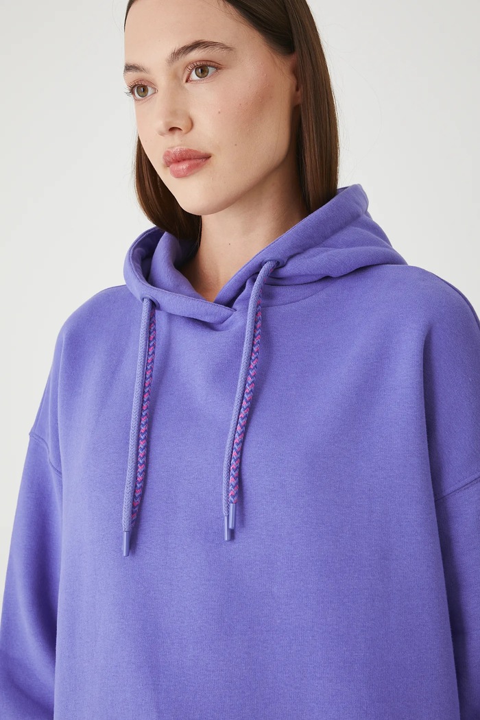 Bluza damska z ozdobną naszywką fioletowy RW25-BLD011