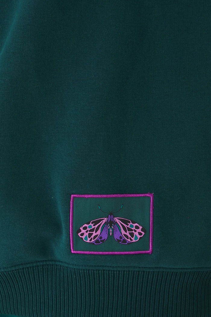 Bluza damska z ozdobną naszywką RW25-BLD011 zielony