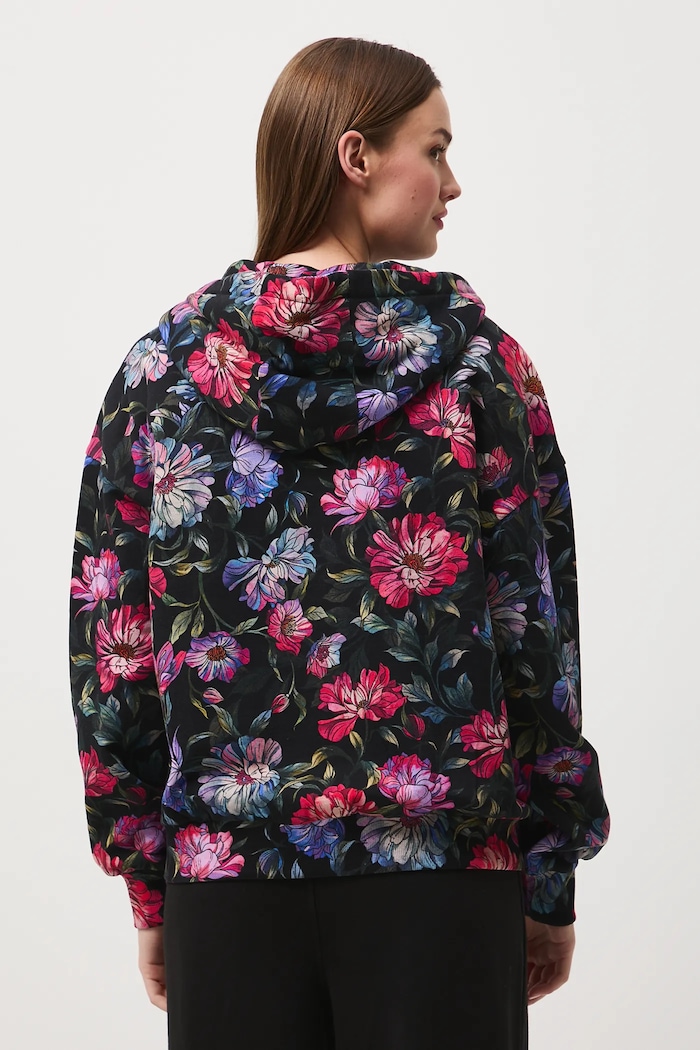 Odzież Bluza bawełniana damska z kapturem wzorzysta RW25-BLD030 czarny