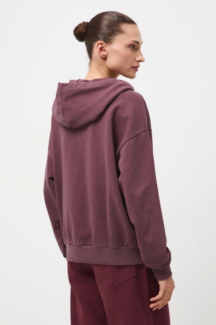 Odzież Bluza bawełniana damska z efektem sprania RW25-BLD050 fioletowy