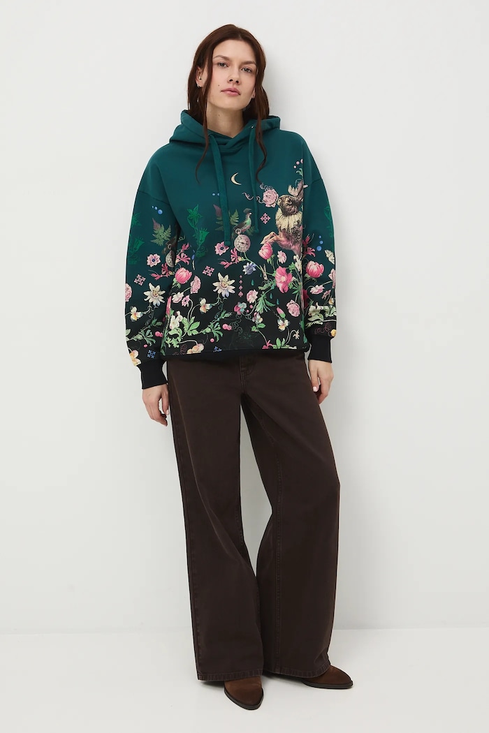 Bluza damska wzorzysta wzorzyste turkusowy RW25-BLD902