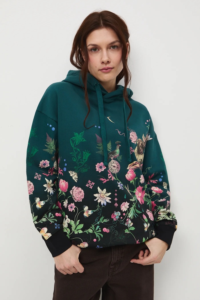 Bluza damska wzorzysta RW25-BLD902 turkusowy RW25