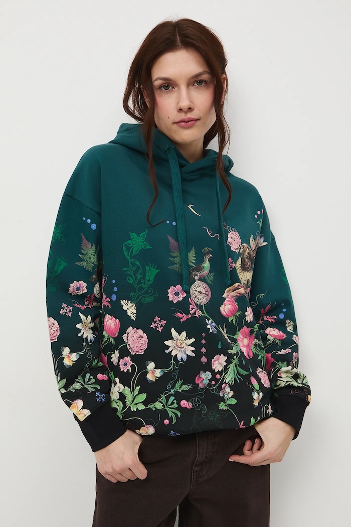 Bluza damska wzorzysta RW25-BLD902 turkusowy RW25