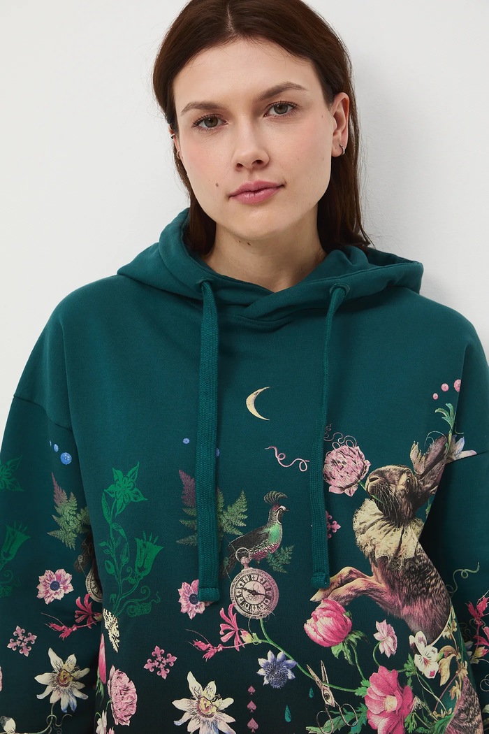 Bluza damska wzorzysta turkusowy RW25-BLD902