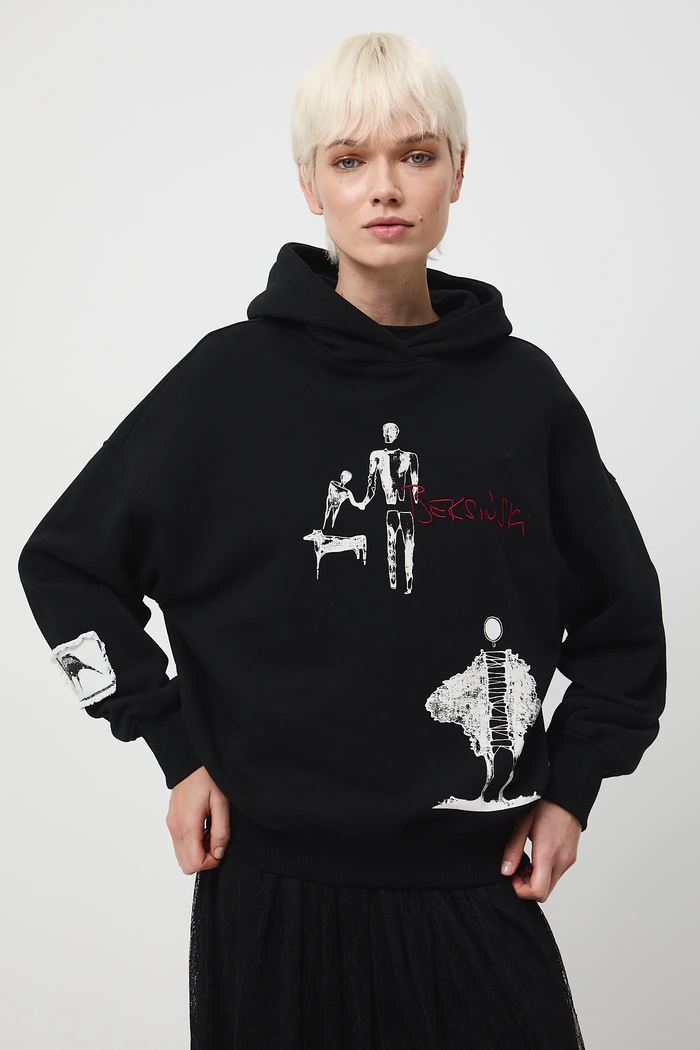 Medicine bluza z kapturem czarny RW25-BLDA50