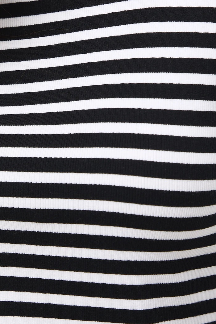 Longsleeve bawełniany damski z elastanem w pasy RW25-BUD602 czarny