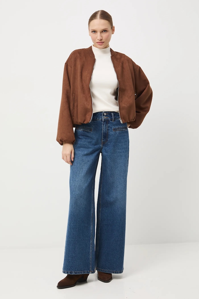 Longsleeve damski gładki RW25-BUD700 beżowy RW25